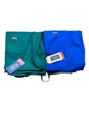 Cherokee Workwear Originals Scrub Pants Small Green Blue 4020T Cotton Blend NEW
